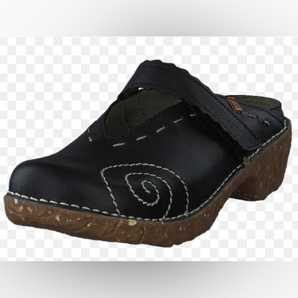 EL NATURALISTA Sz 40 YGGDRASIL Leather Upper Rubber Sole Slip On Mules Clogs